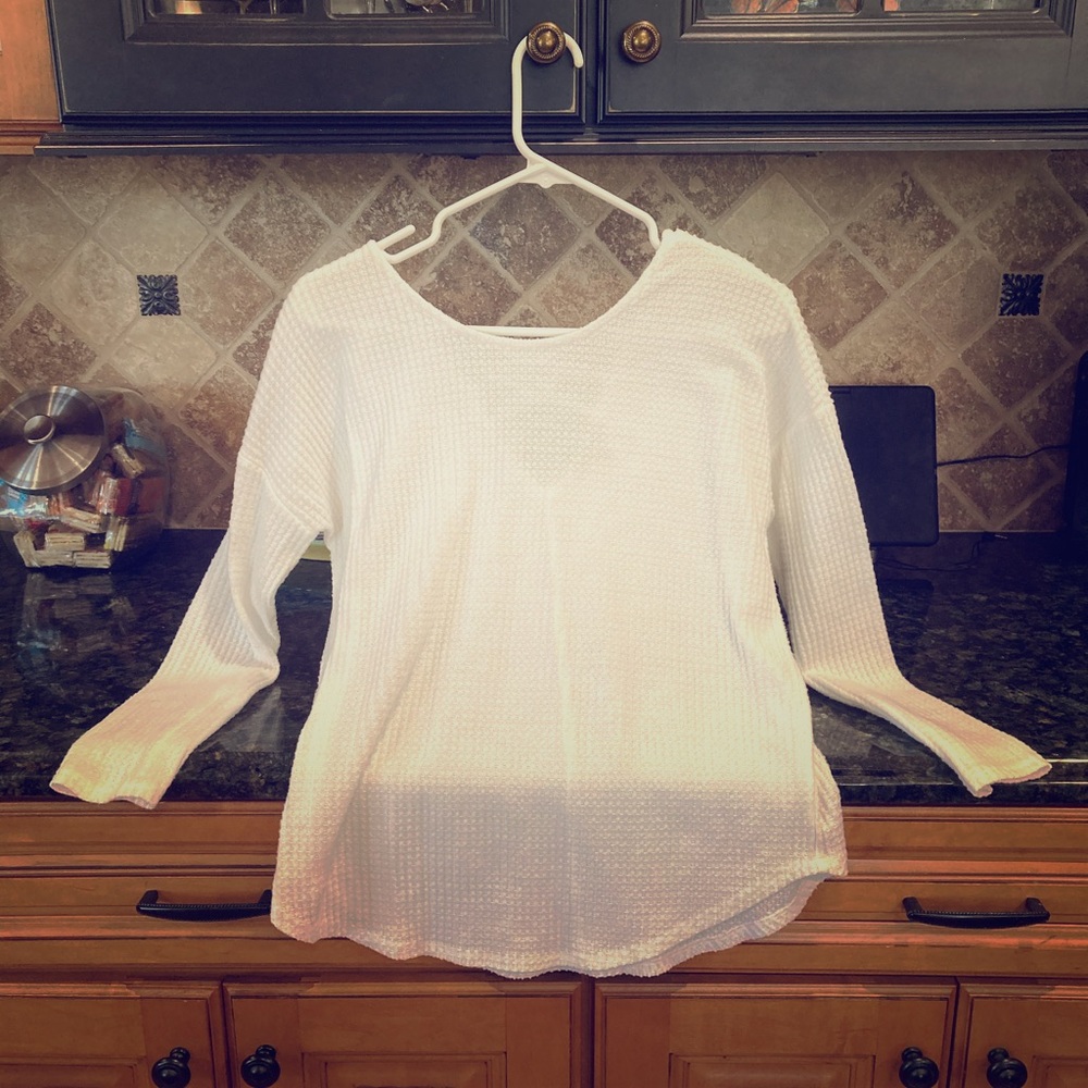Super Soft Waffle Pattern Cross Back Sweater🍍